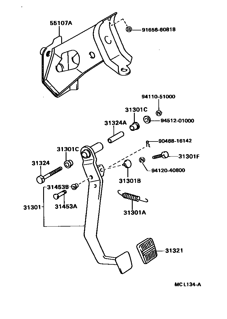 3102 — CLUTCH PEDAL & FLEXIBLE HOSE