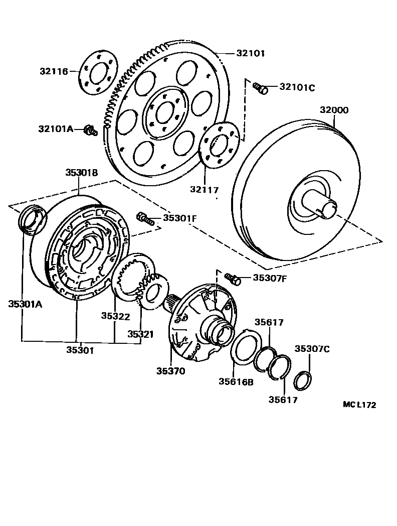 3502 — TORQUE CONVERTER, FRONT OIL PUMP & CHAIN (ATM)