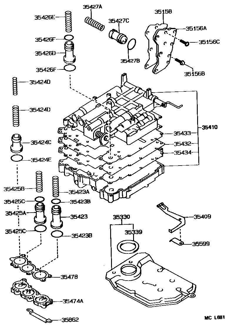 3512 — VALVE BODY & OIL STRAINER (ATM)