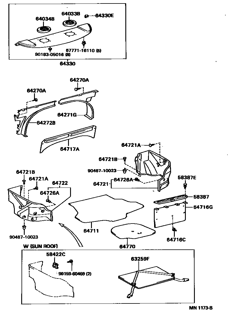 6403 — PACKAGE TRAY PANEL & LUGGAGE COMPARTMENT MAT