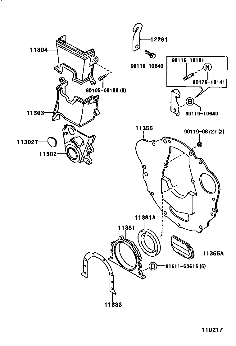 1106 — TIMING GEAR COVER & REAR END PLATE
