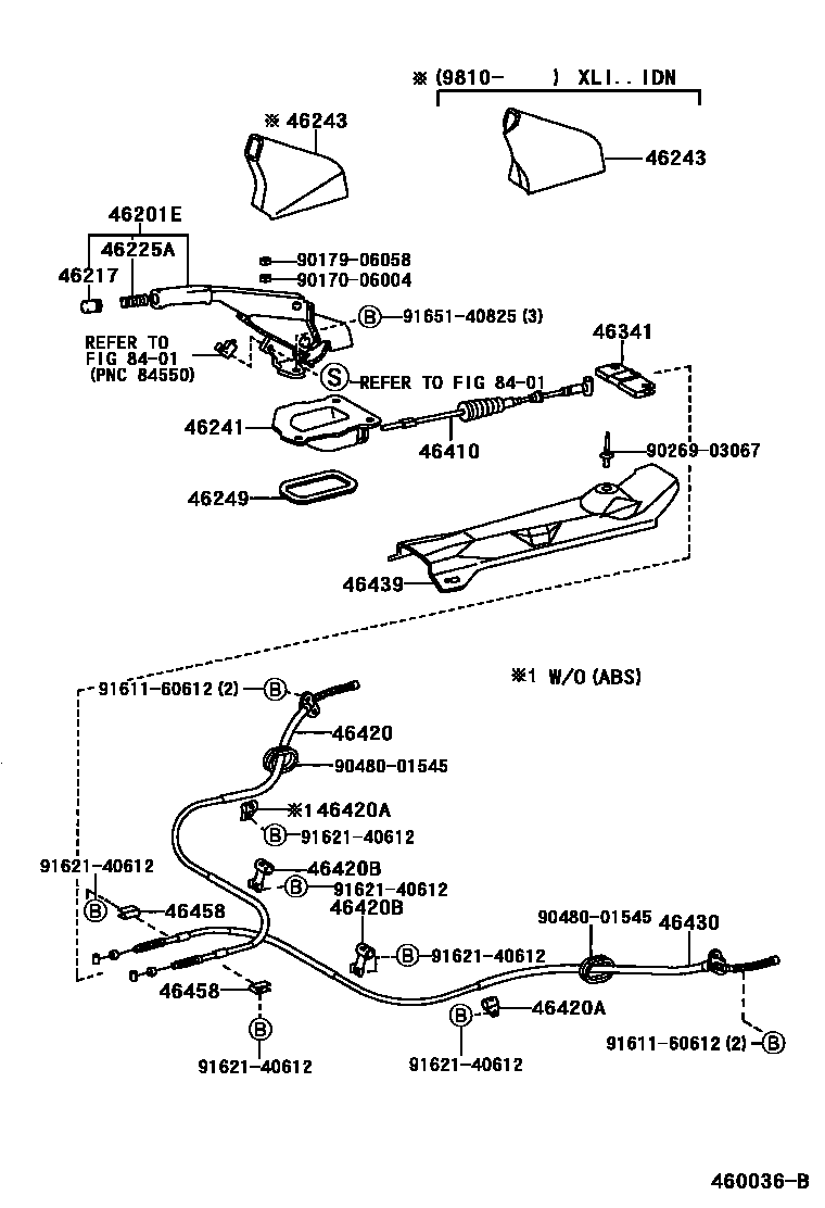 4601 — PARKING BRAKE & CABLE