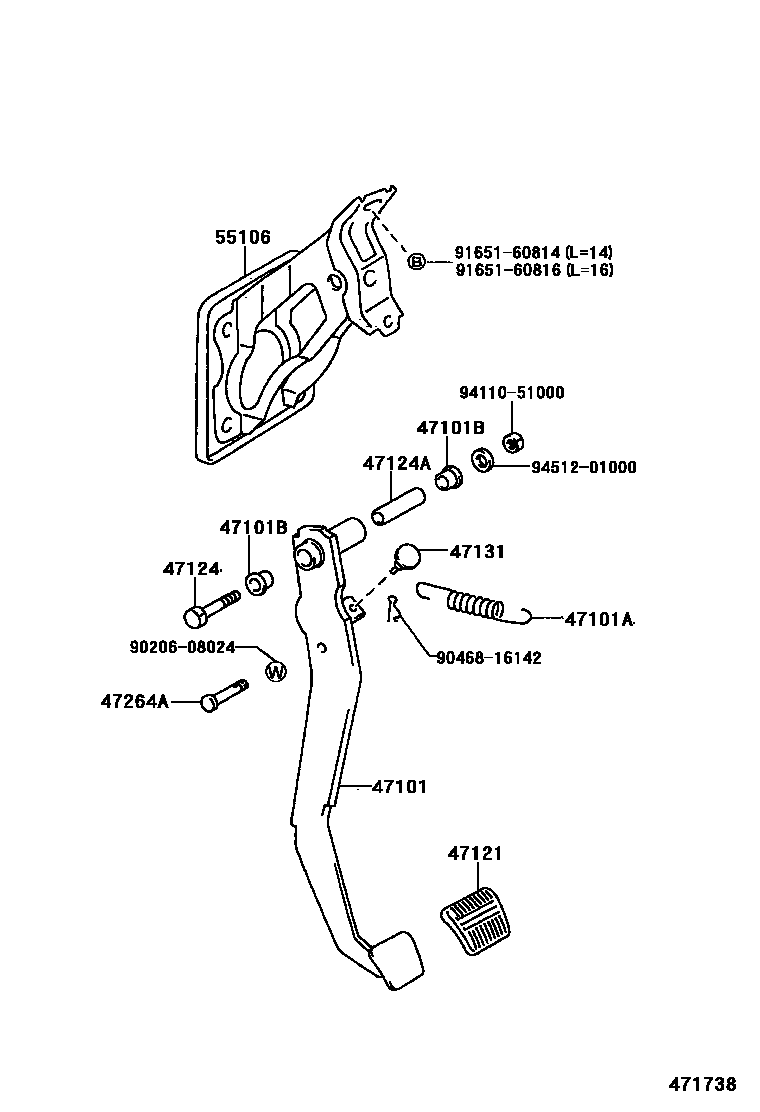 4701 — BRAKE PEDAL & BRACKET