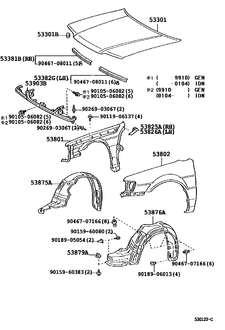 5302 — HOOD & FRONT FENDER