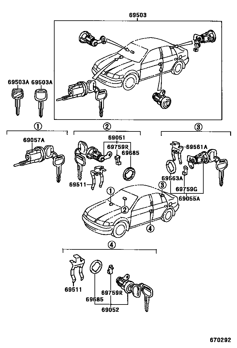 6712 — LOCK CYLINDER SET