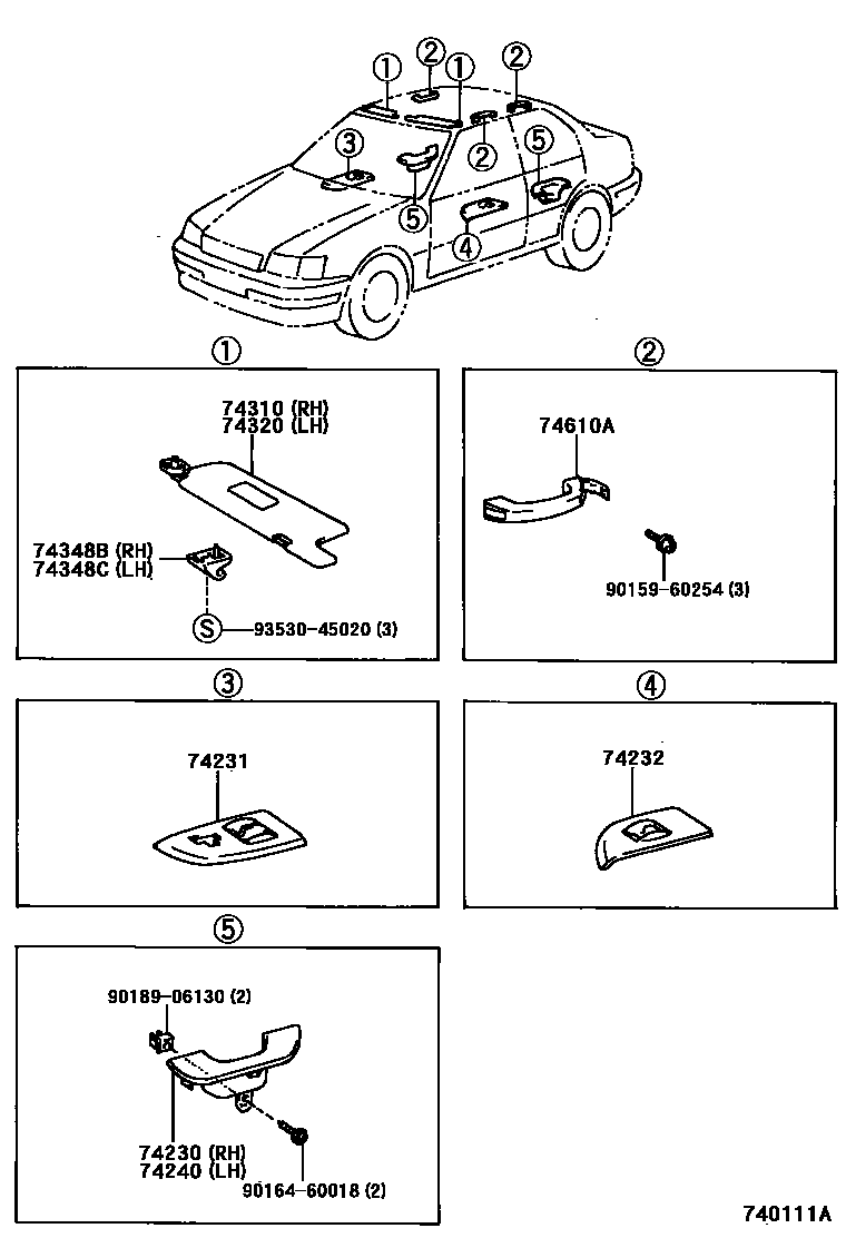 7401 — ARMREST & VISOR