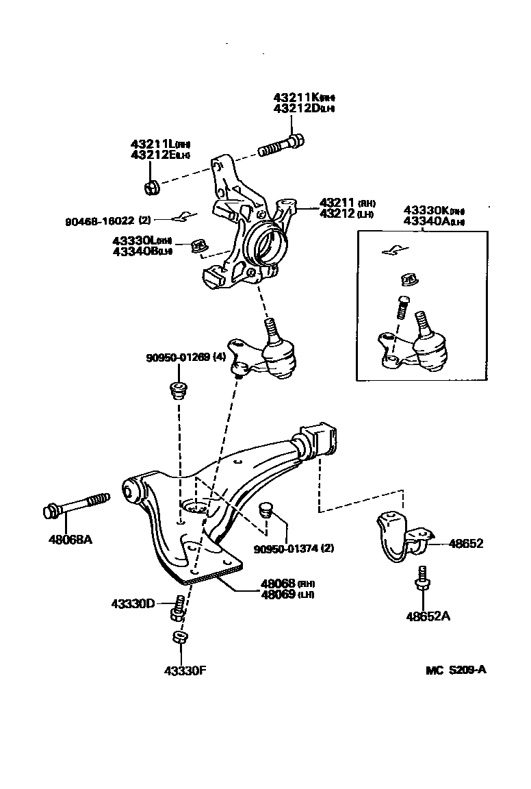 4802 — FRONT AXLE ARM & STEERING KNUCKLE