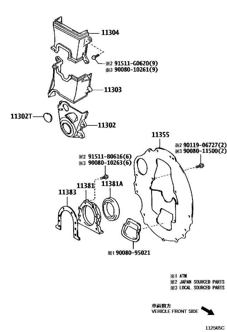 1106 — TIMING GEAR COVER & REAR END PLATE