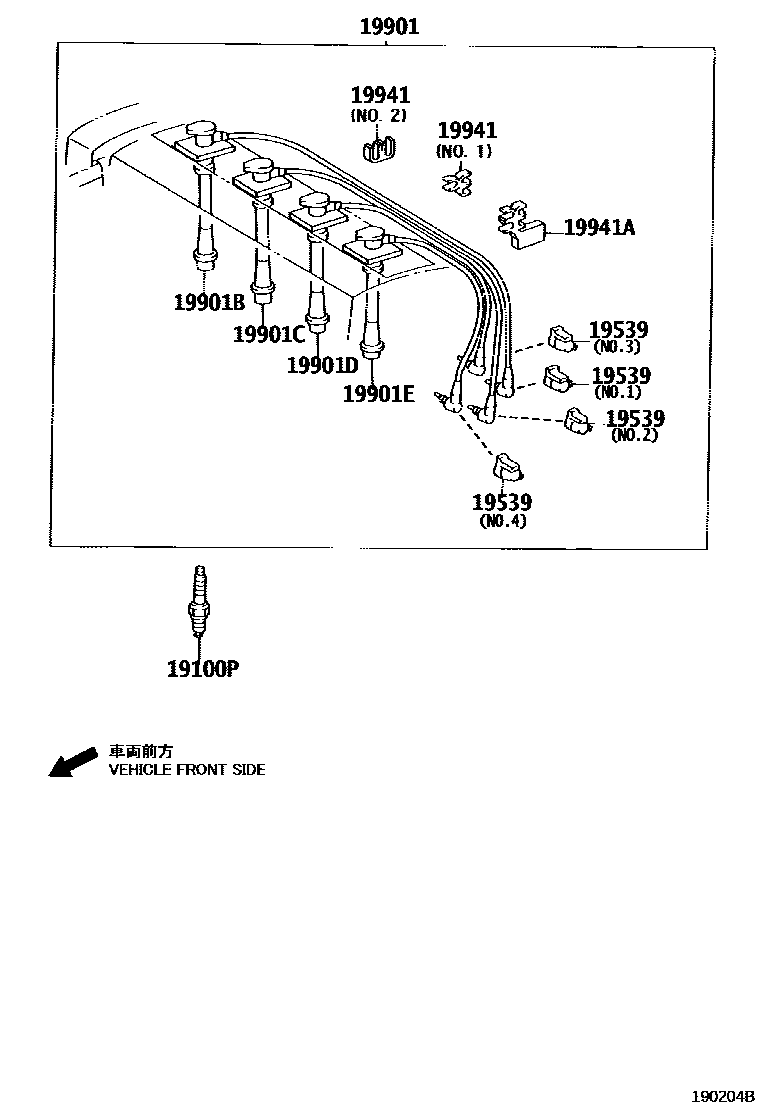 1901 — IGNITION COIL & SPARK PLUG / GLOW PLUG