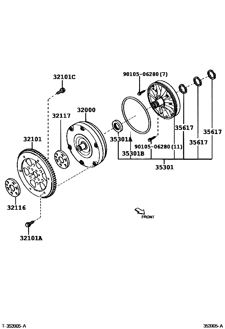 3502 — TORQUE CONVERTER, FRONT OIL PUMP & CHAIN (ATM)