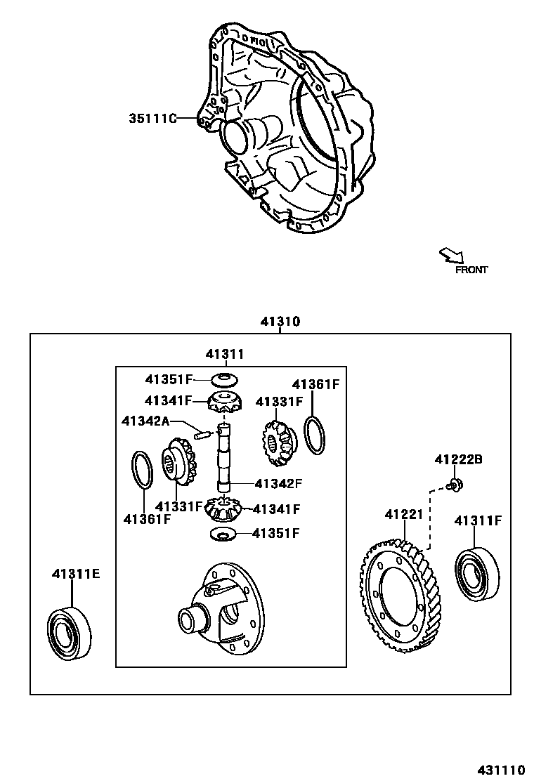 4301 — FRONT AXLE HOUSING & DIFFERENTIAL
