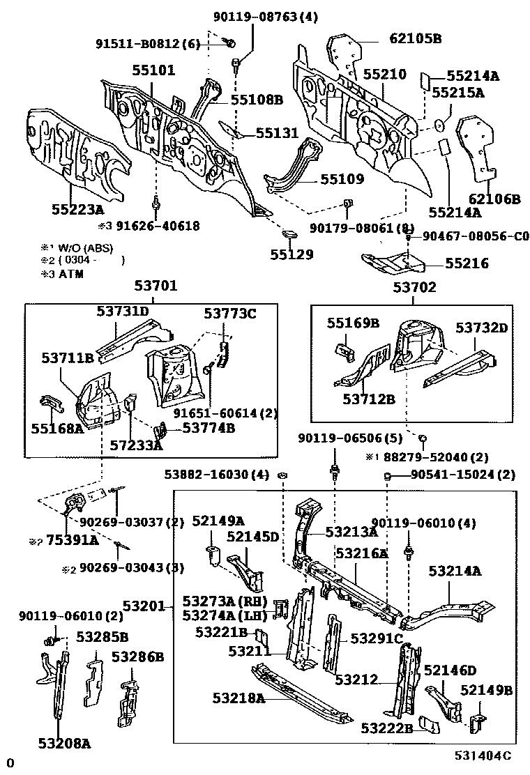 5304 — FRONT FENDER APRON & DASH PANEL