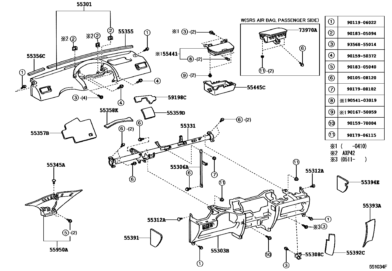 5501 — INSTRUMENT PANEL & GLOVE COMPARTMENT