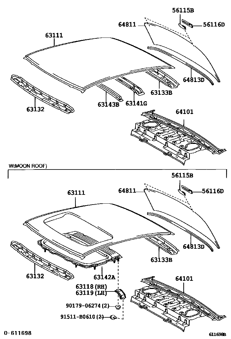 6104 — ROOF PANEL & BACK WINDOW GLASS
