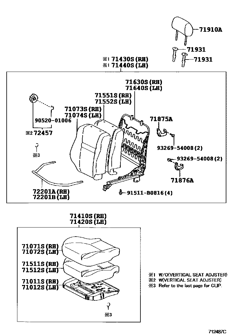 7101 — FRONT SEAT & SEAT TRACK