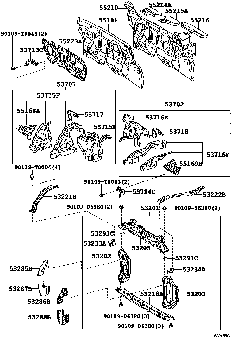 5304 — FRONT FENDER APRON & DASH PANEL