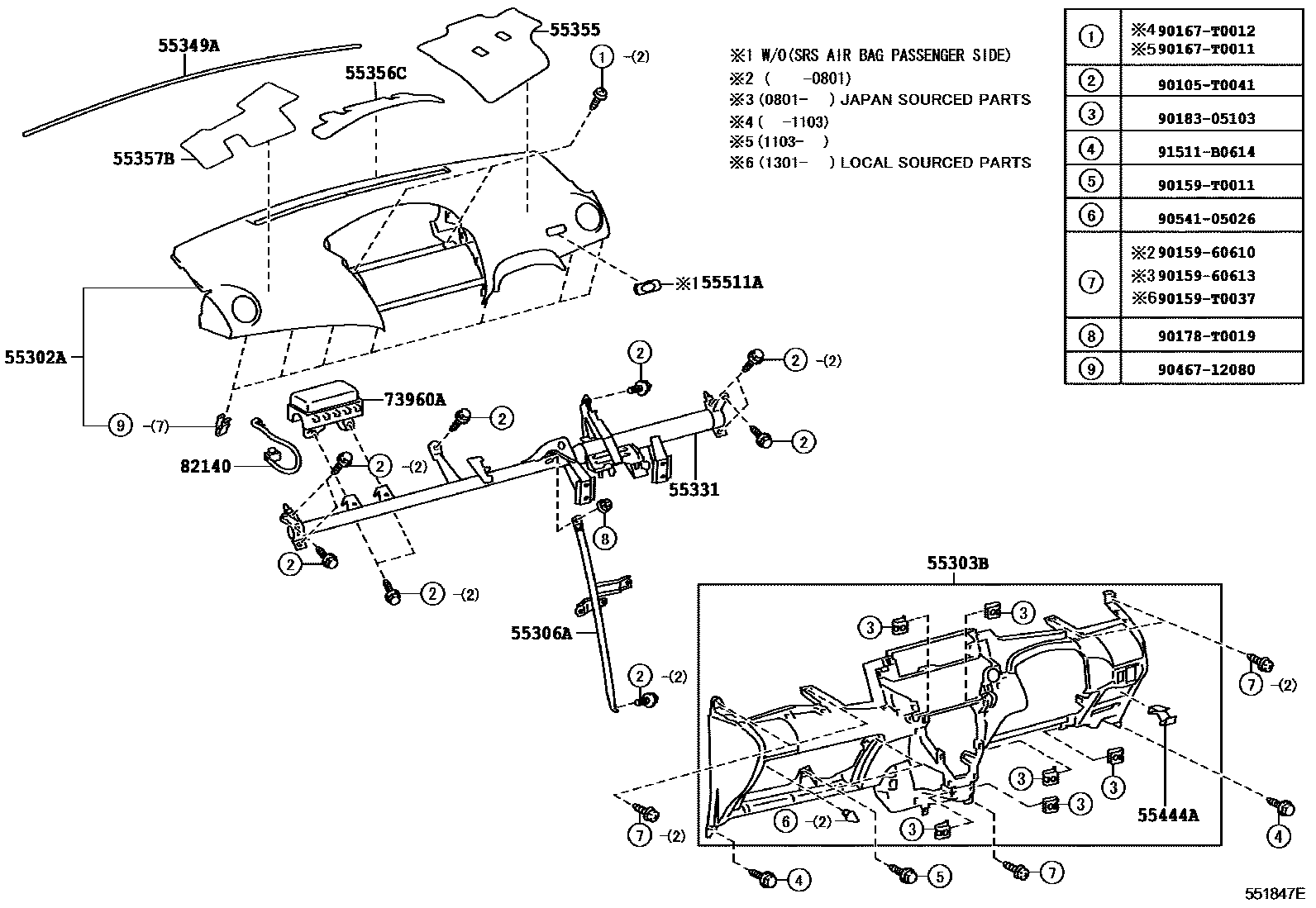 5501 — INSTRUMENT PANEL & GLOVE COMPARTMENT
