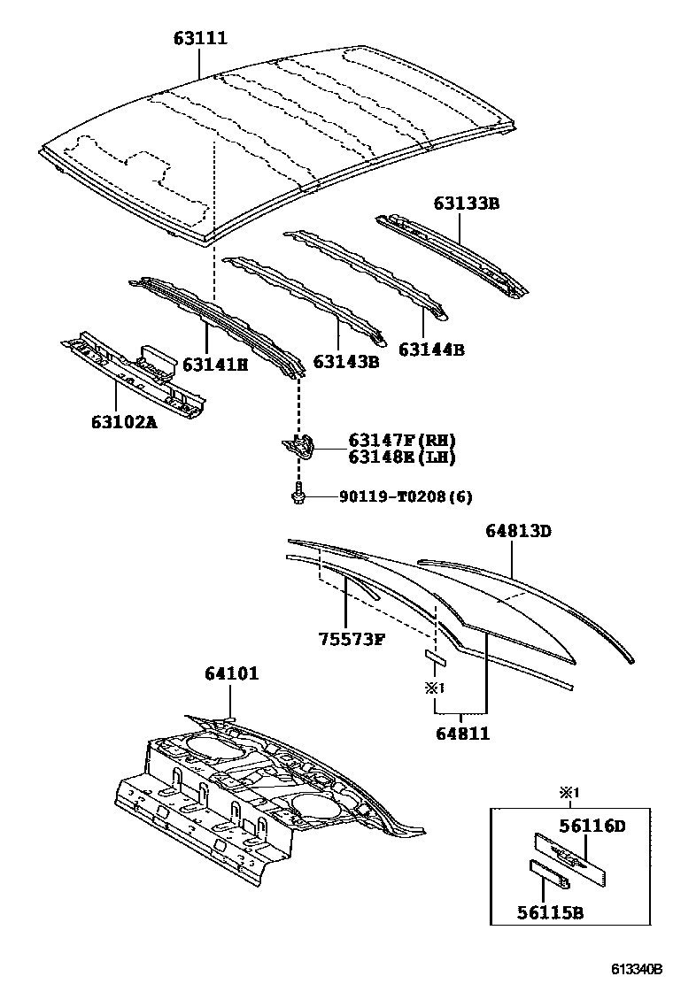 6104 — ROOF PANEL & BACK WINDOW GLASS