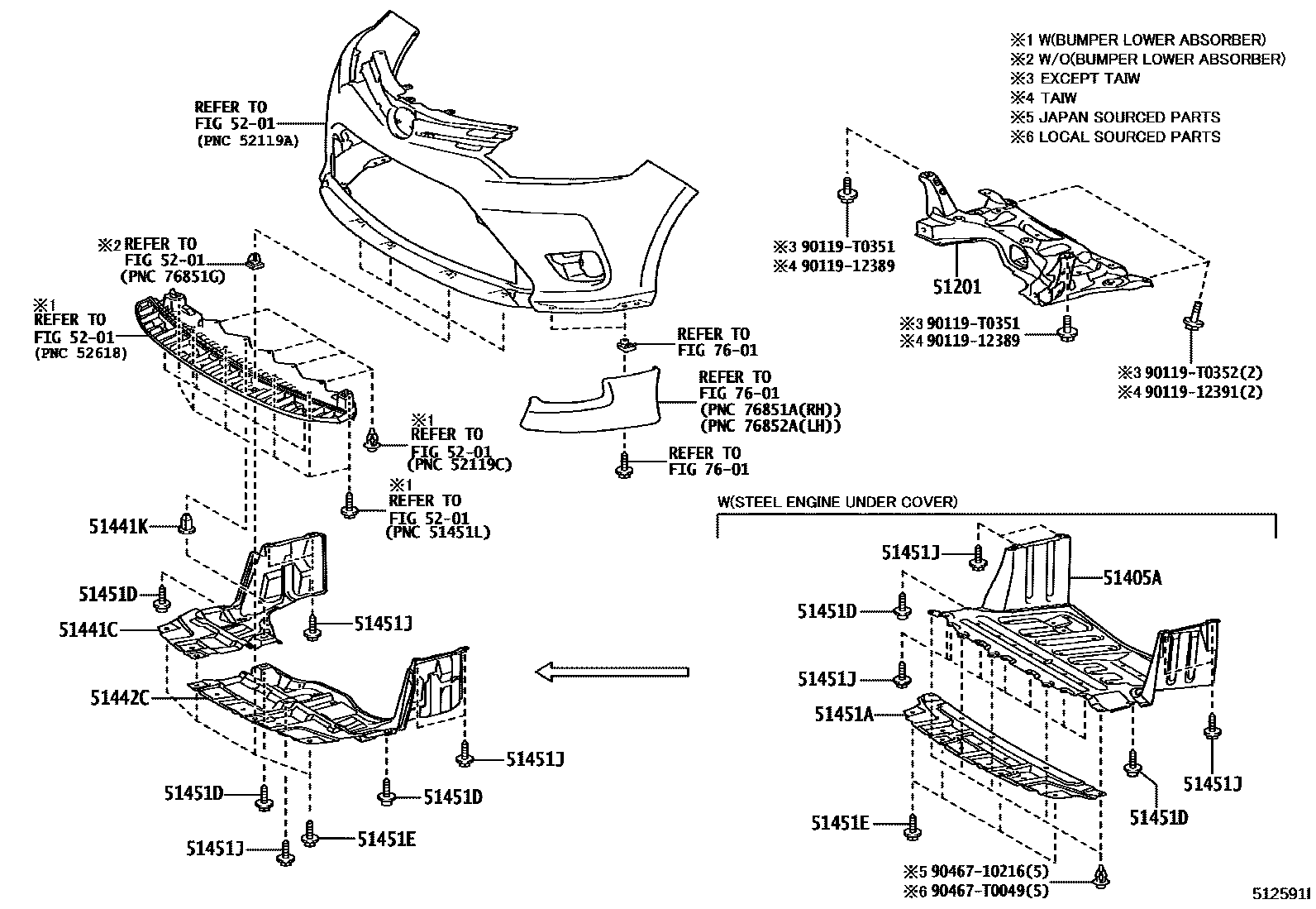 5102 — SUSPENSION CROSSMEMBER & UNDER COVER