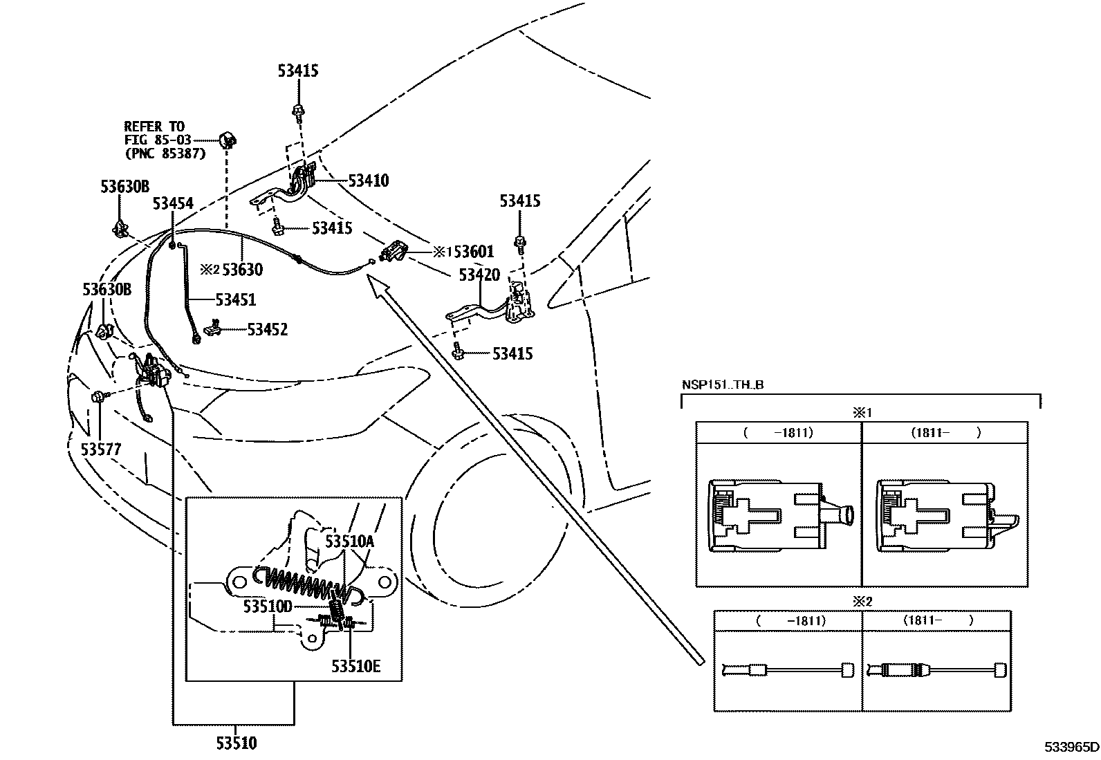 5303 — HOOD LOCK & HINGE
