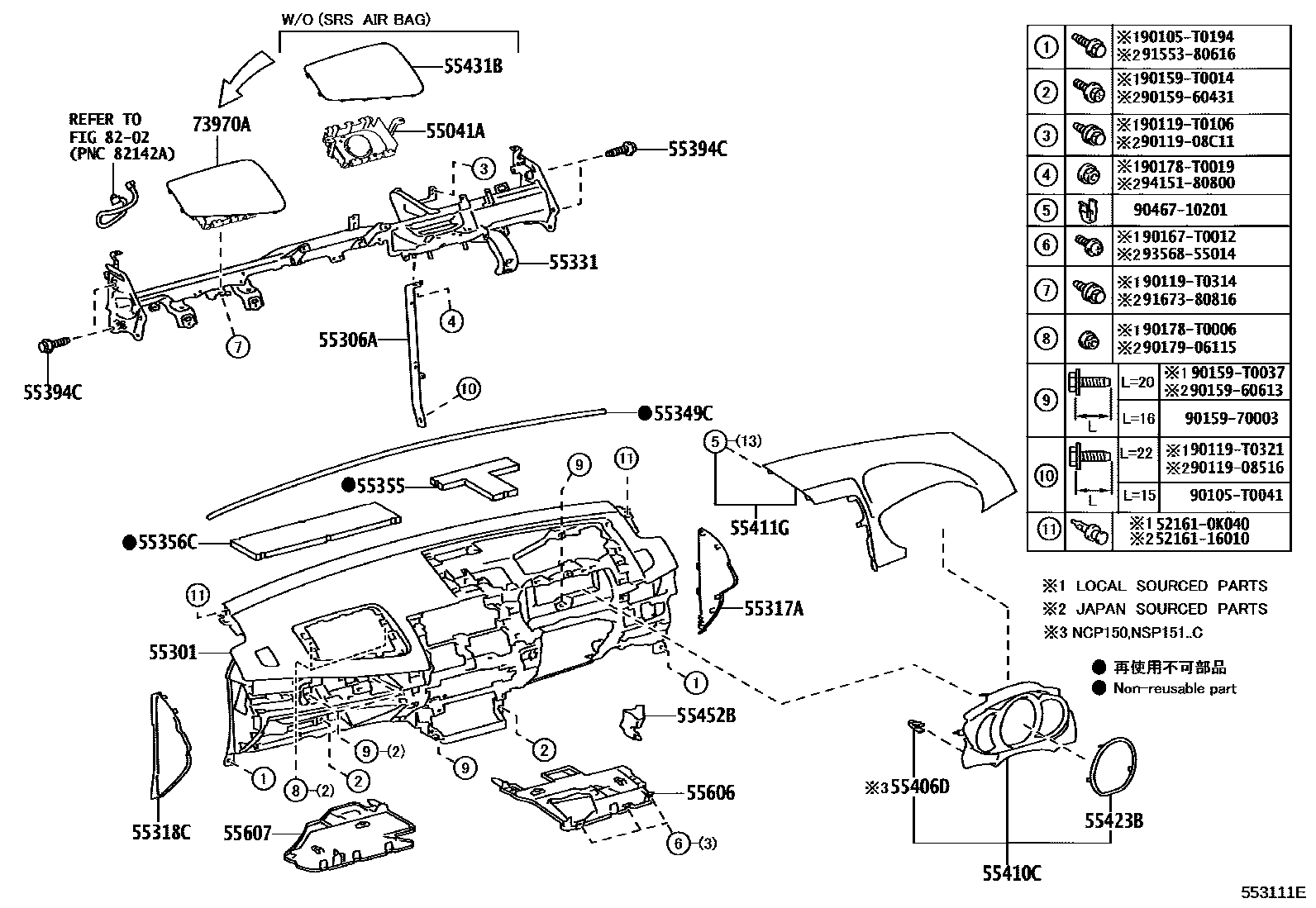 5501 — INSTRUMENT PANEL & GLOVE COMPARTMENT