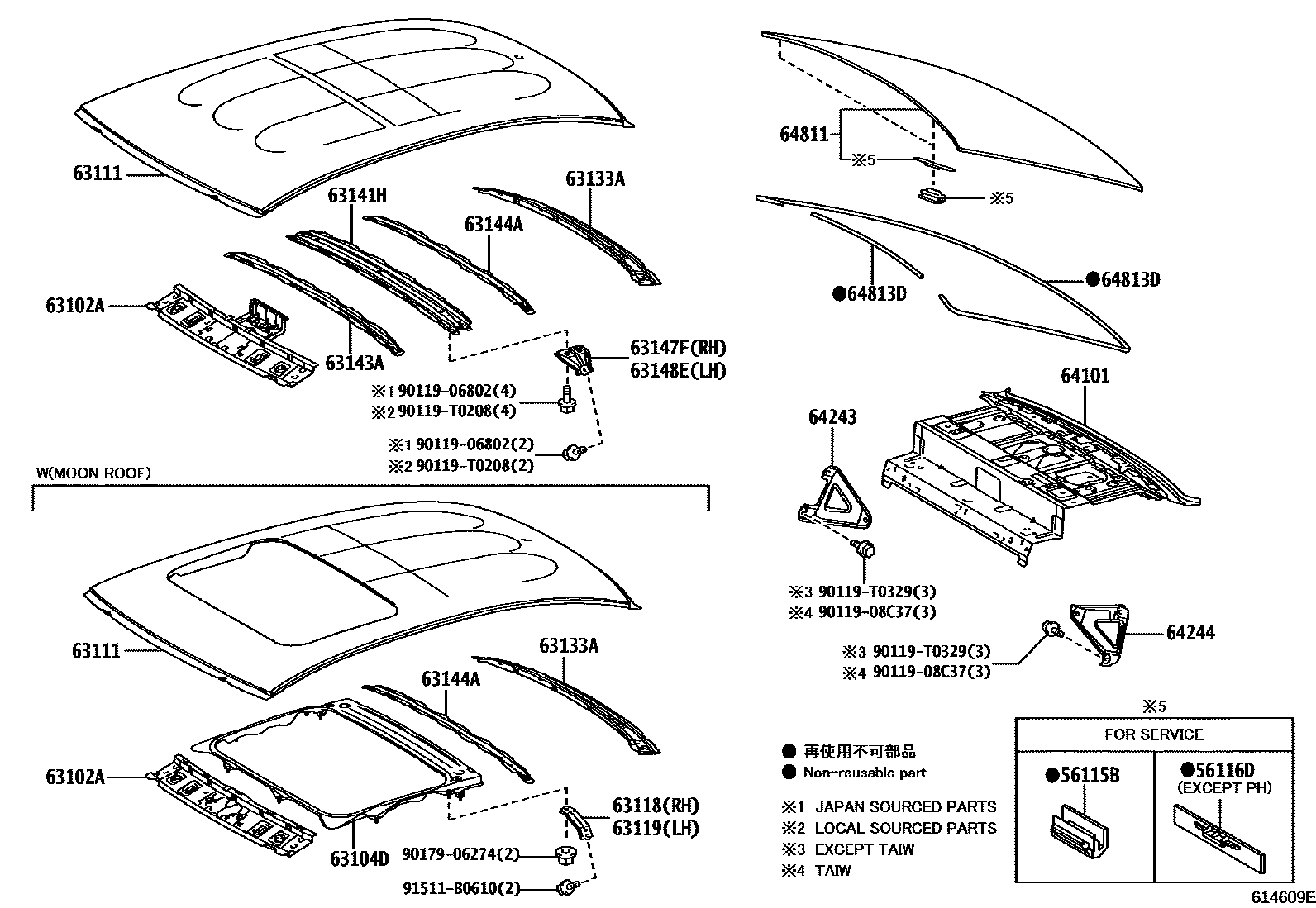 6104 — ROOF PANEL & BACK WINDOW GLASS