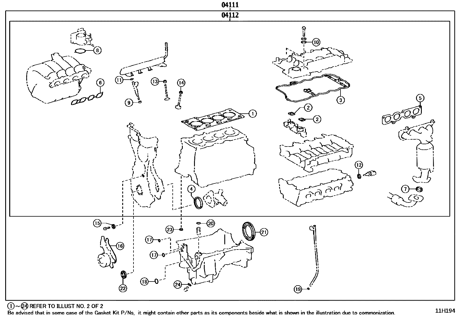 1103 — ENGINE OVERHAUL GASKET KIT
