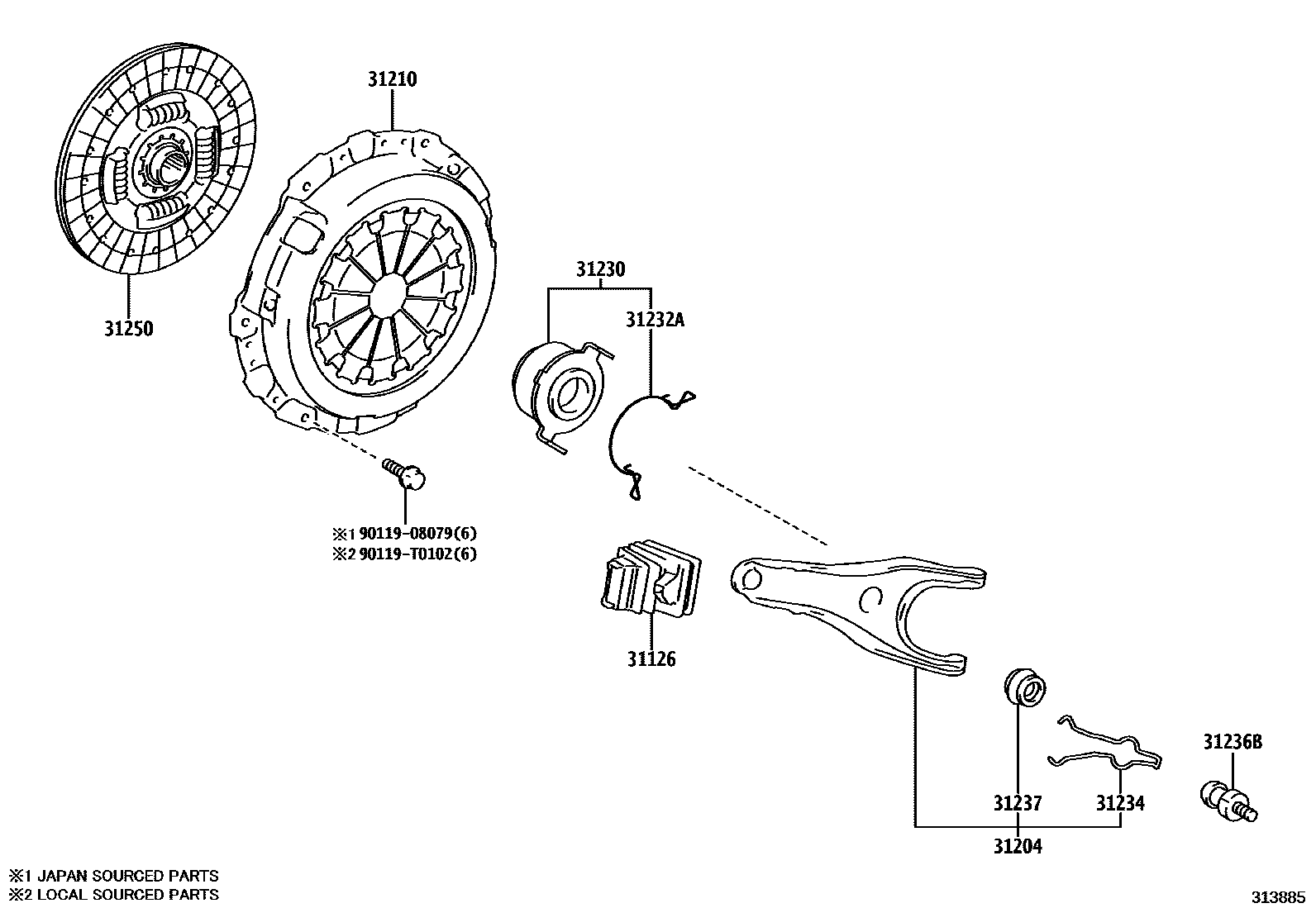 3101 — CLUTCH & RELEASE FORK