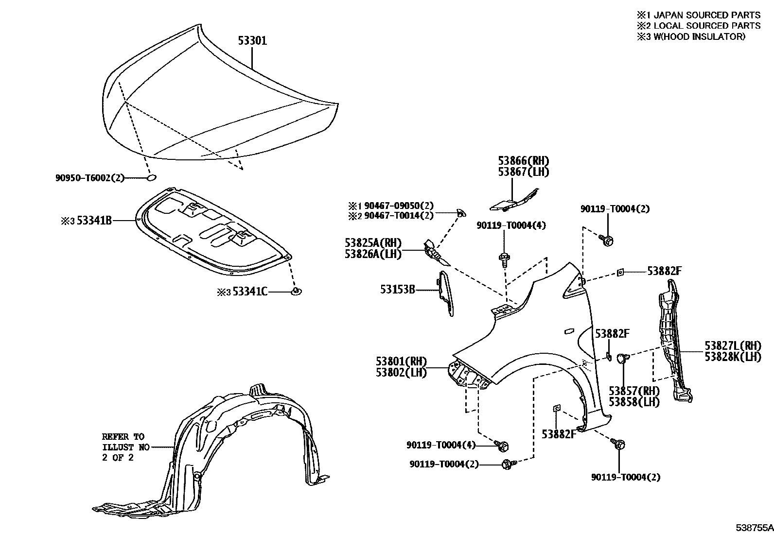5302 — HOOD & FRONT FENDER