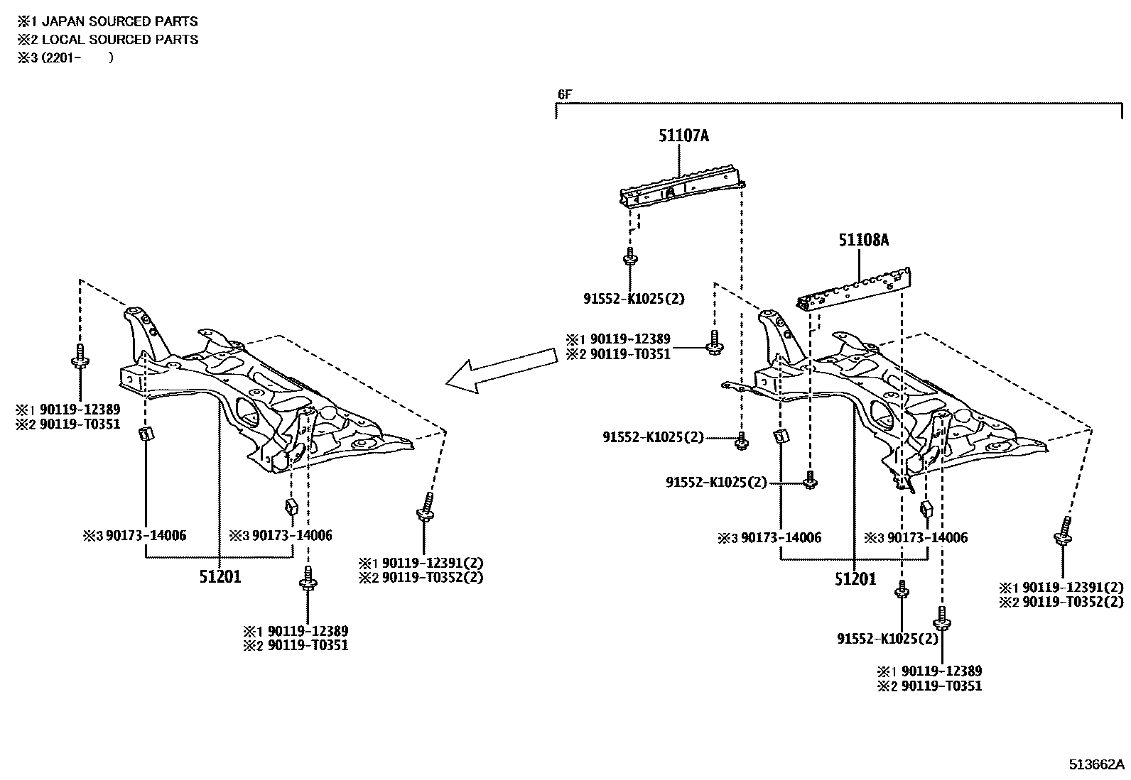 5102 — SUSPENSION CROSSMEMBER & UNDER COVER