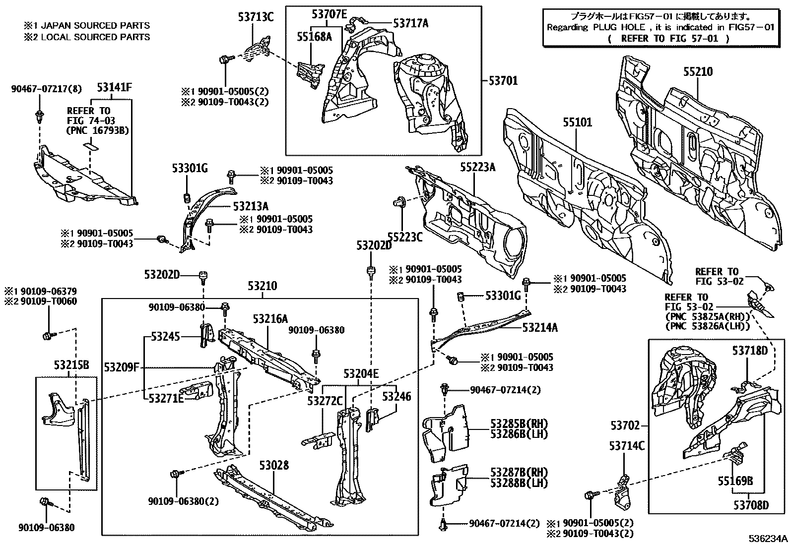 5304 — FRONT FENDER APRON & DASH PANEL