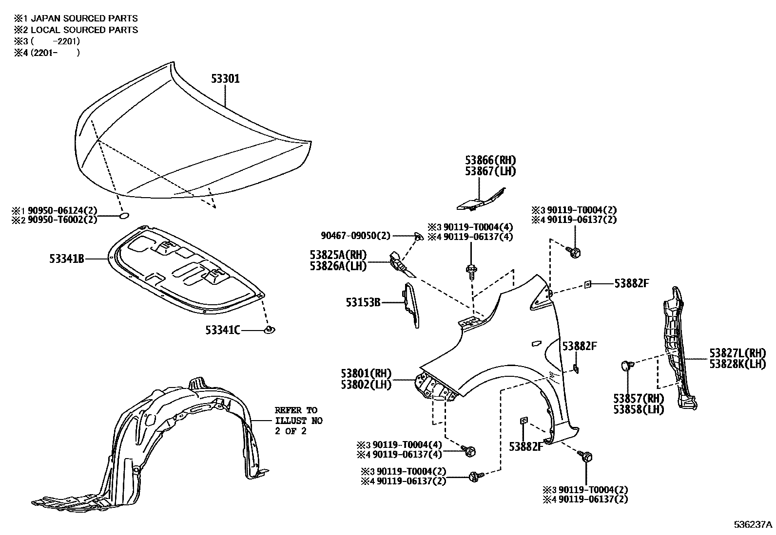 5302 — HOOD & FRONT FENDER