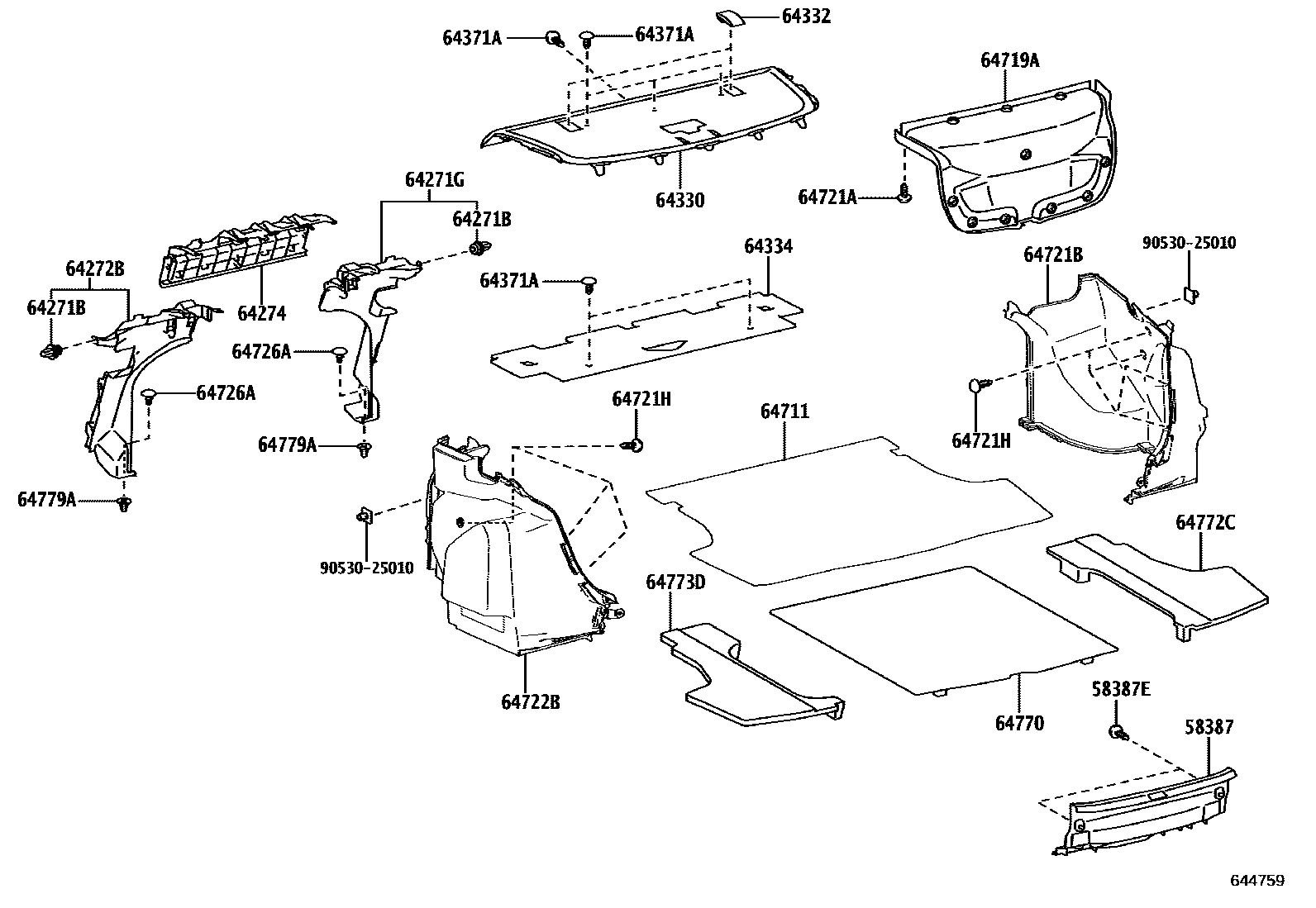 6403 — PACKAGE TRAY PANEL & LUGGAGE COMPARTMENT MAT