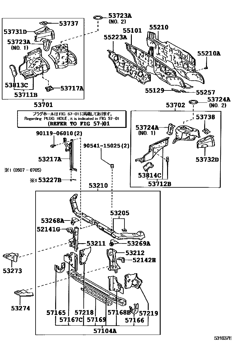 5304 — FRONT FENDER APRON & DASH PANEL