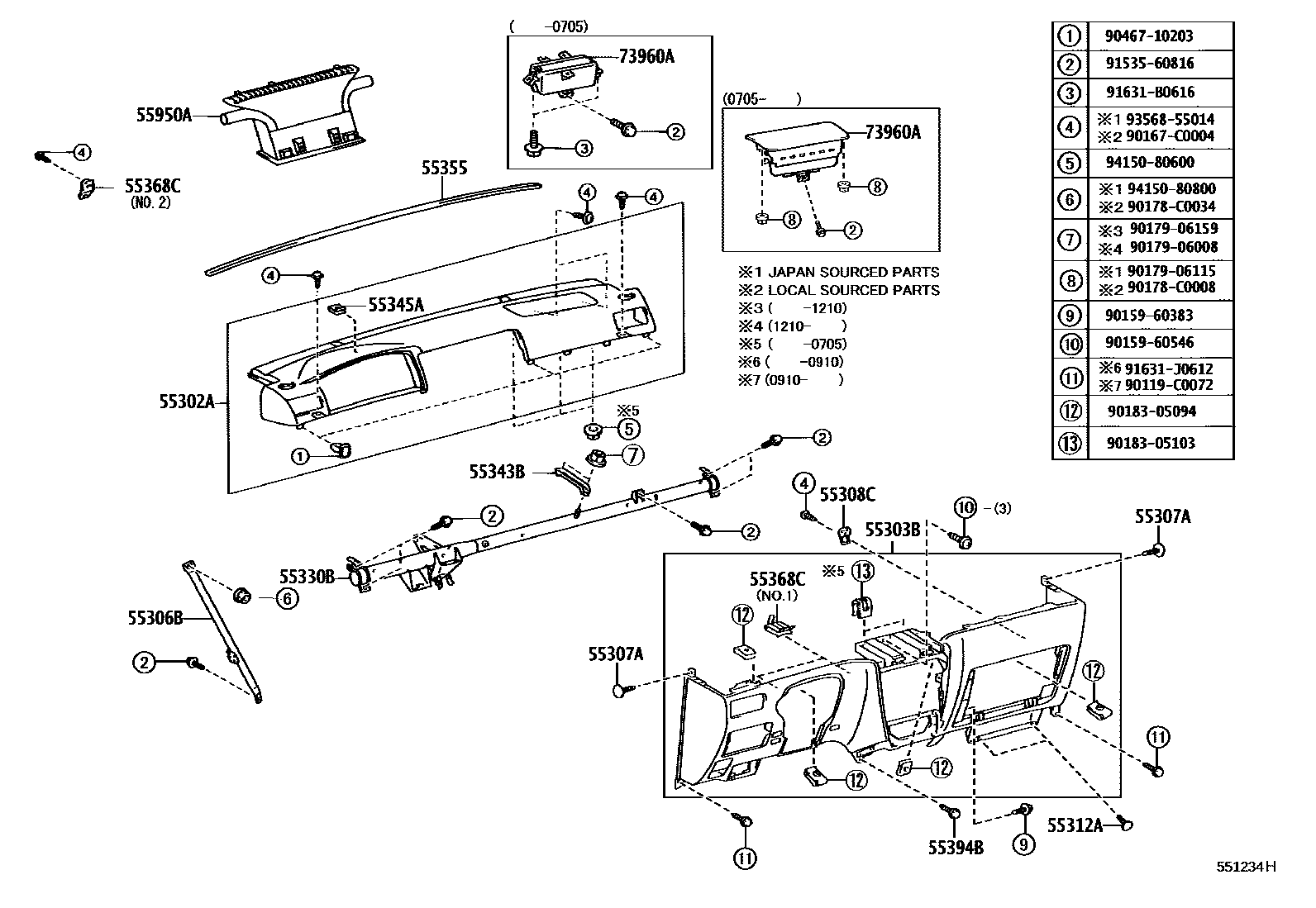 5501 — INSTRUMENT PANEL & GLOVE COMPARTMENT