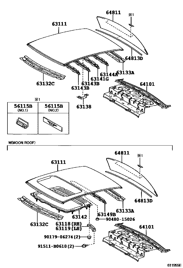 6104 — ROOF PANEL & BACK WINDOW GLASS