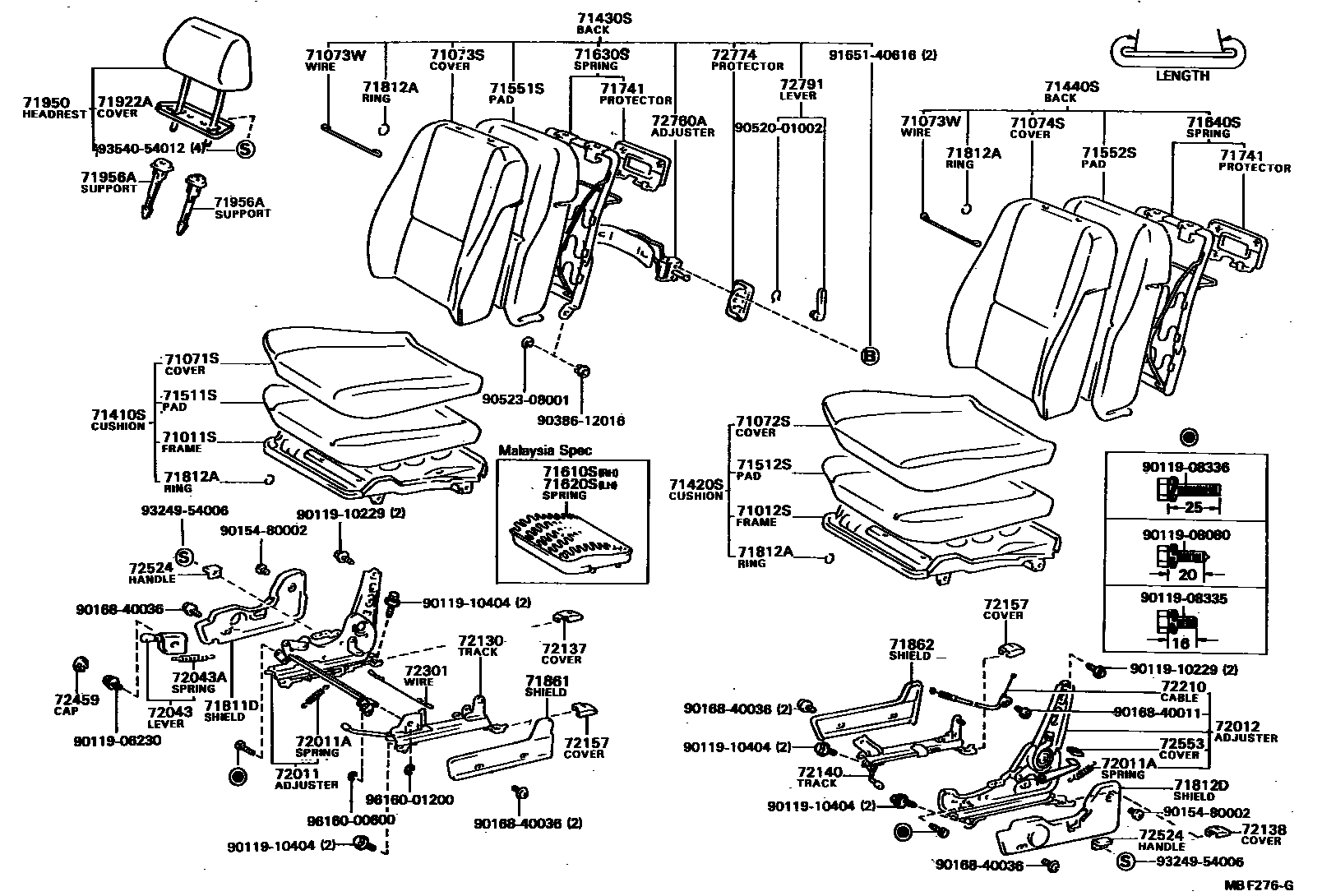 7101 — FRONT SEAT & SEAT TRACK