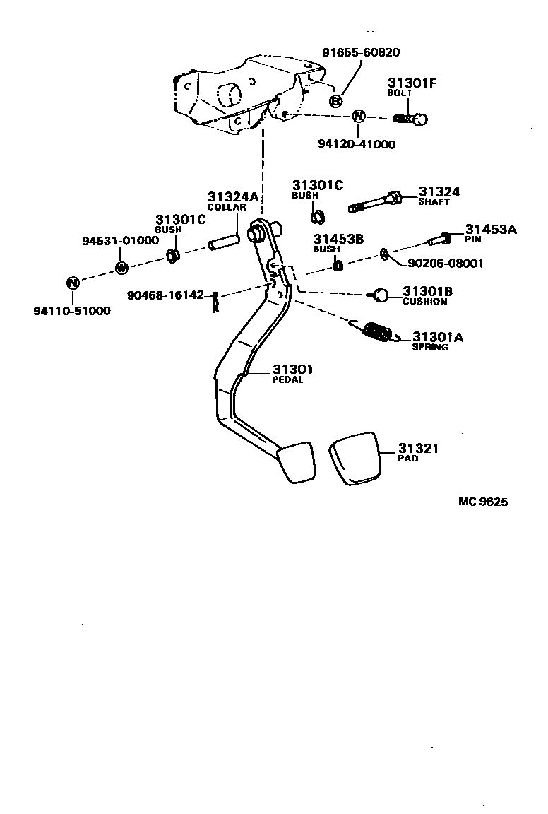 3102 — CLUTCH PEDAL & FLEXIBLE HOSE