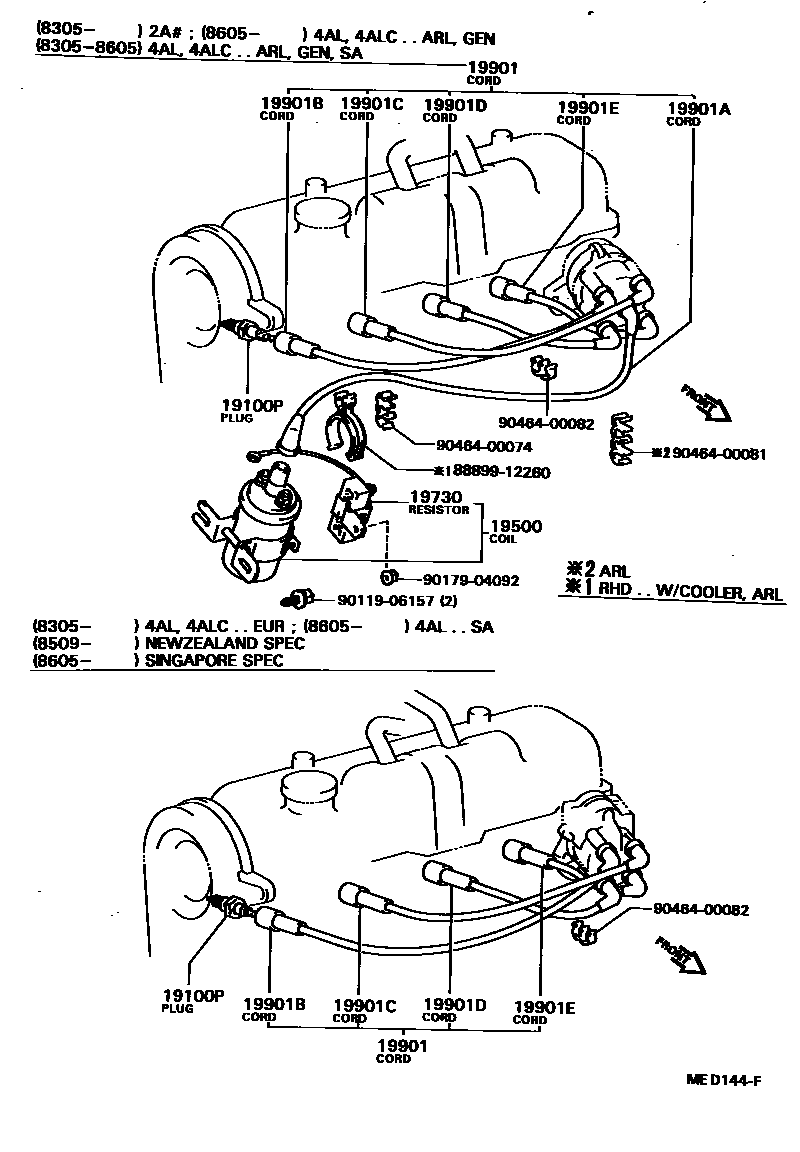 1901 — IGNITION COIL & SPARK PLUG / GLOW PLUG