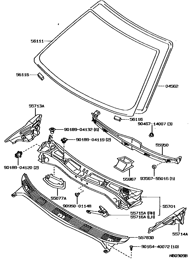 5503 — COWL PANEL & WINDSHIELD GLASS
