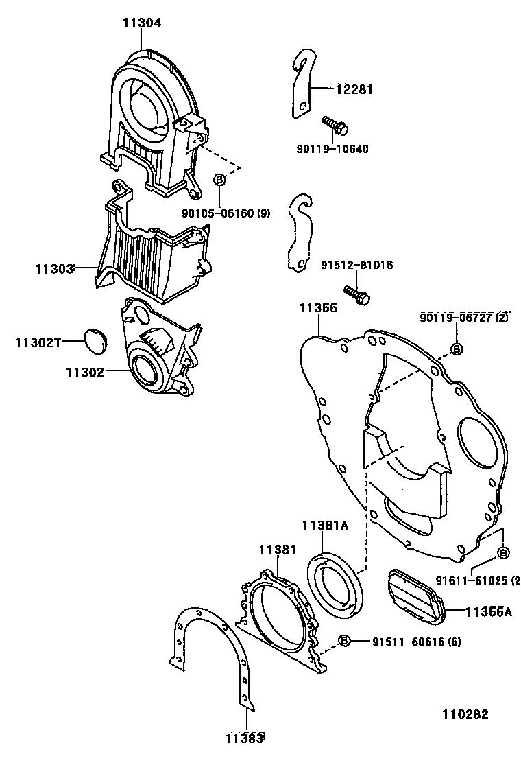 1106 — TIMING GEAR COVER & REAR END PLATE