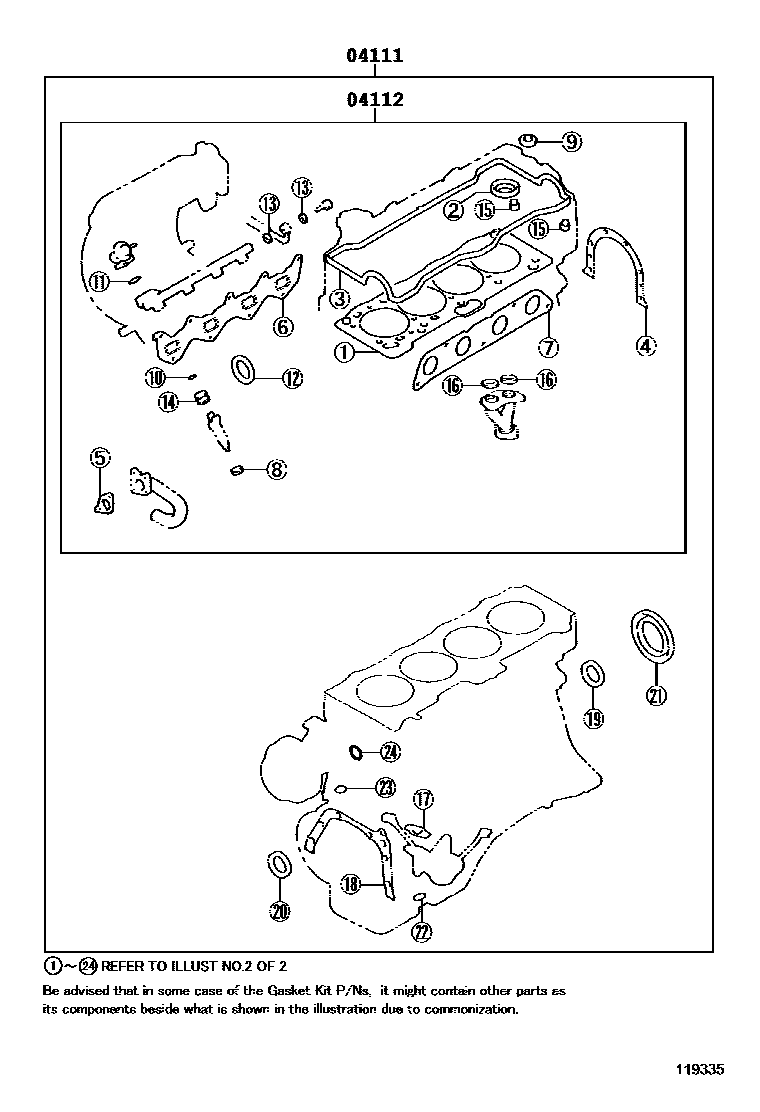 1103 — ENGINE OVERHAUL GASKET KIT