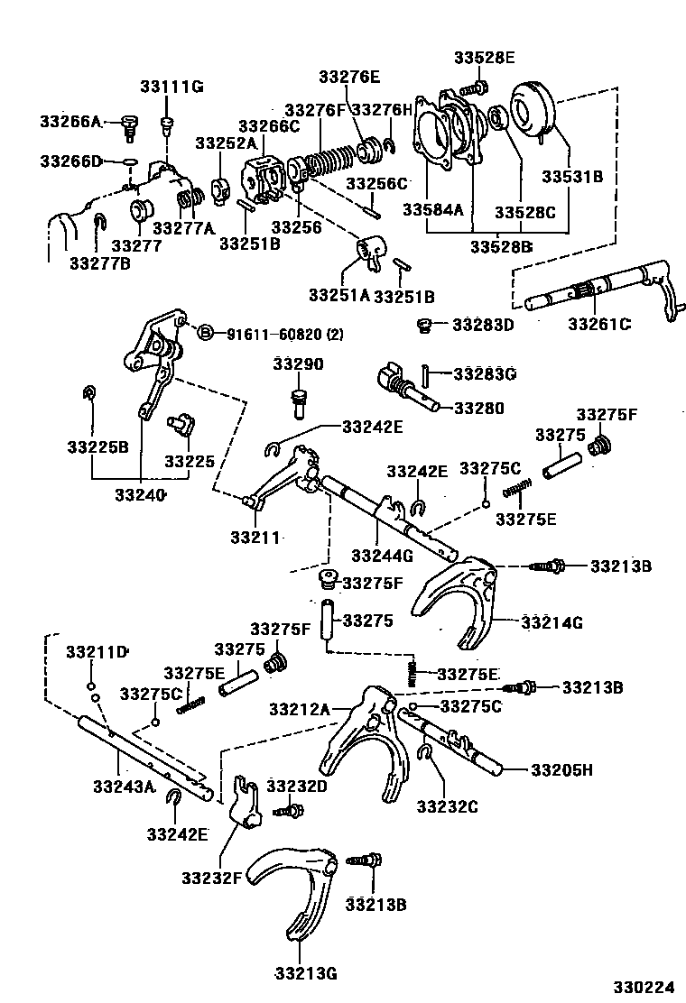 3307 — GEAR SHIFT FORK & LEVER SHAFT (MTM)