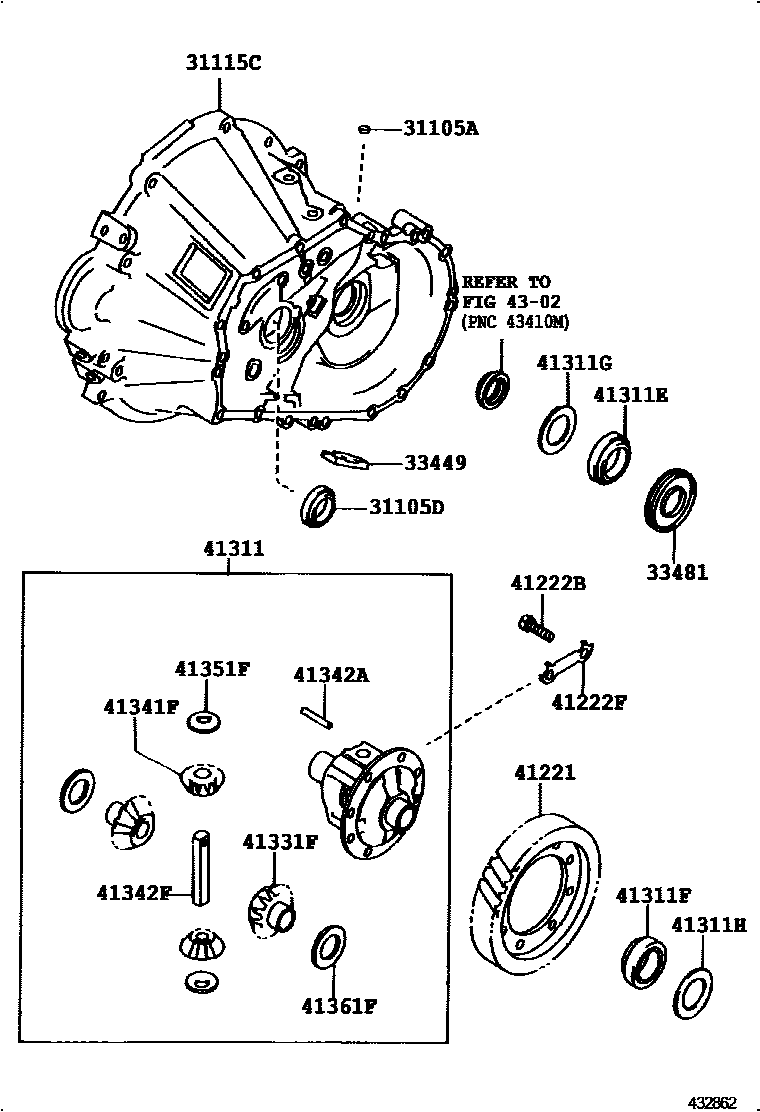 4301 — FRONT AXLE HOUSING & DIFFERENTIAL
