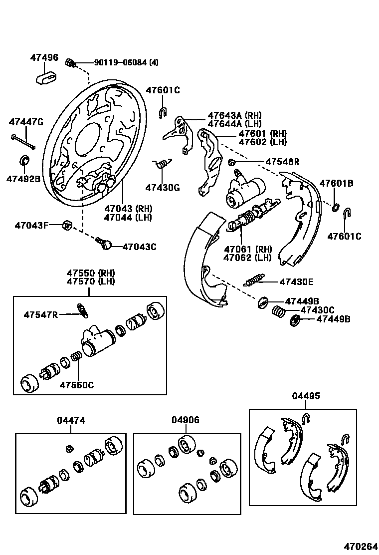 4706 — REAR DRUM BRAKE WHEEL CYLINDER & BACKING PLATE