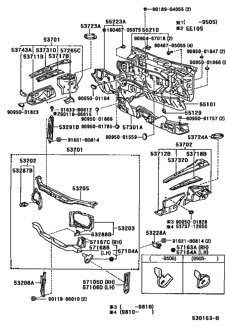 5304 — FRONT FENDER APRON & DASH PANEL