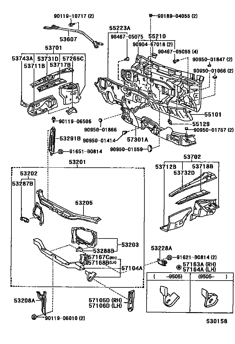 5304 — FRONT FENDER APRON & DASH PANEL