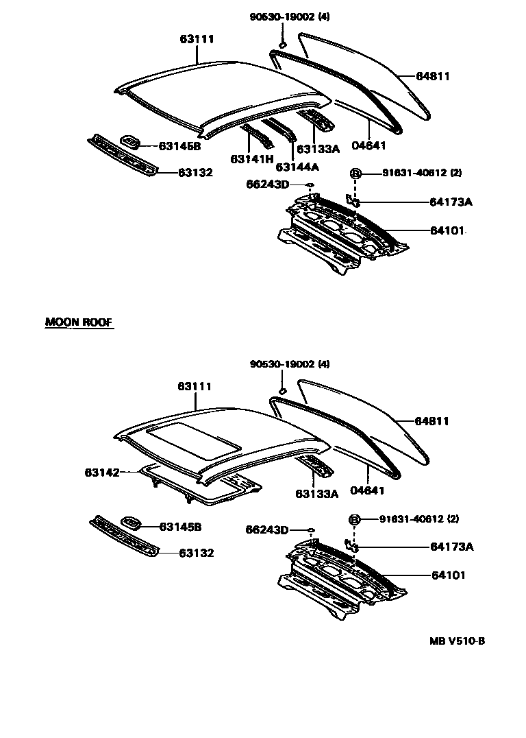 6104 — ROOF PANEL & BACK WINDOW GLASS