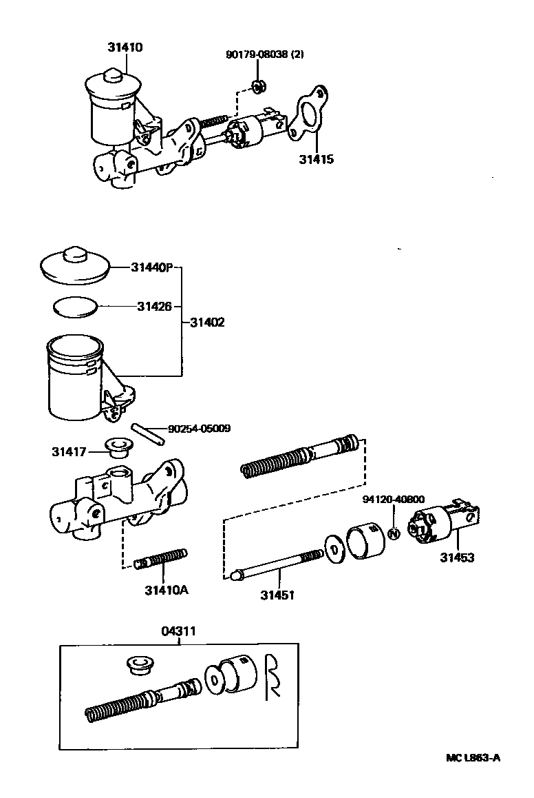 3103 — CLUTCH MASTER CYLINDER