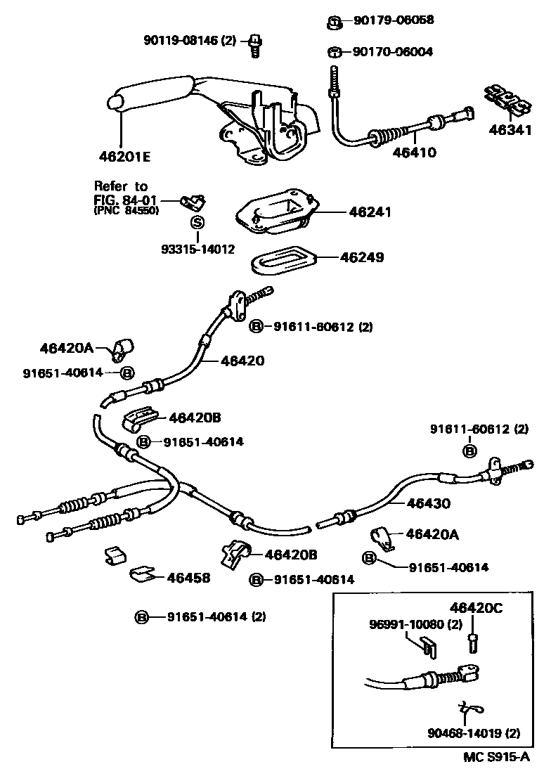 4601 — PARKING BRAKE & CABLE
